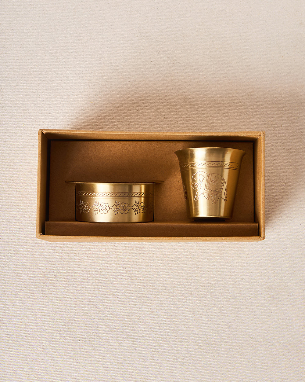 Rani Bagh Filter Coffee Brass Gift Set - Set of 2 | Palace Memoirs