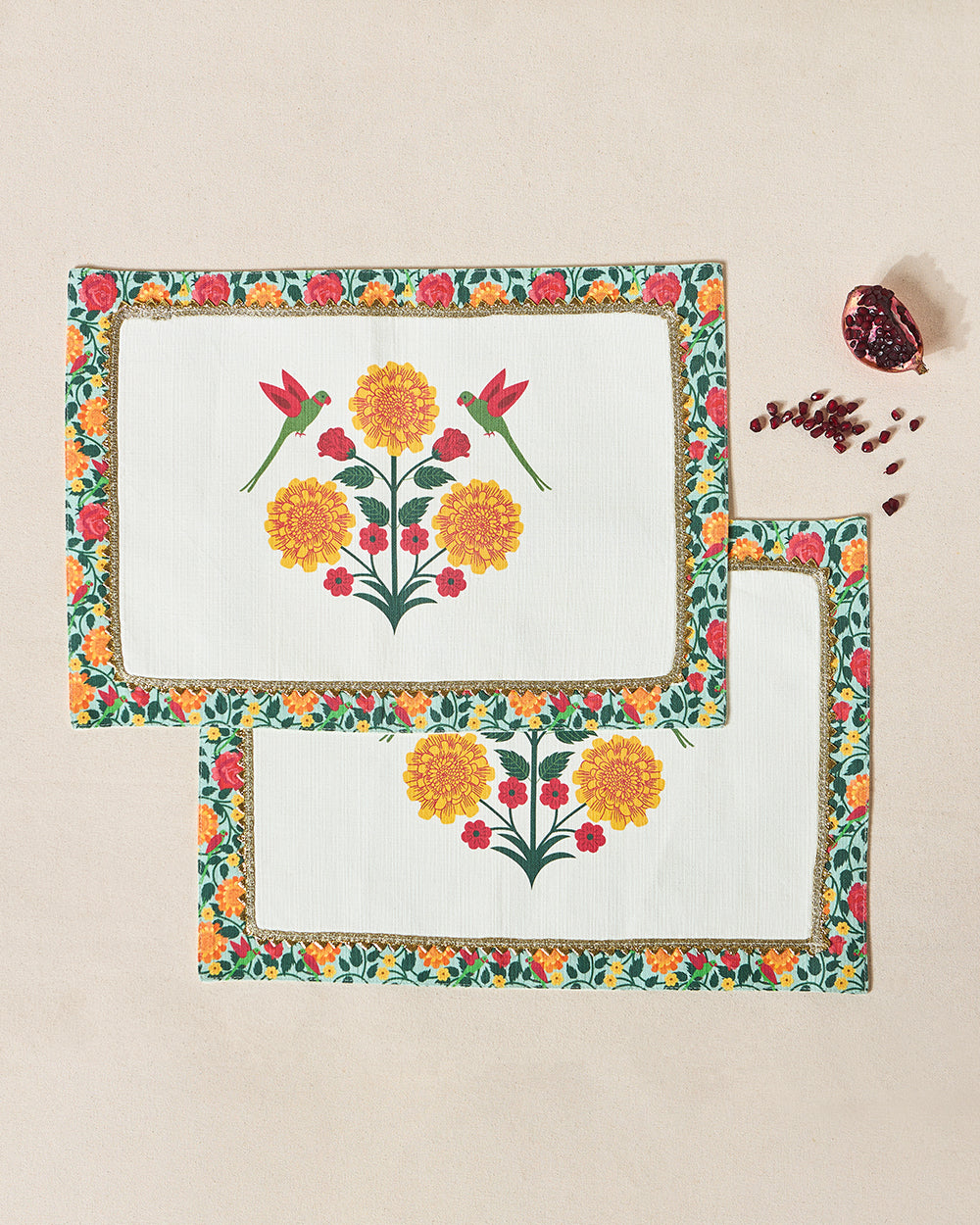Rani Bagh Placemats, Set of 2 - 13"x19" | Palace Memoirs