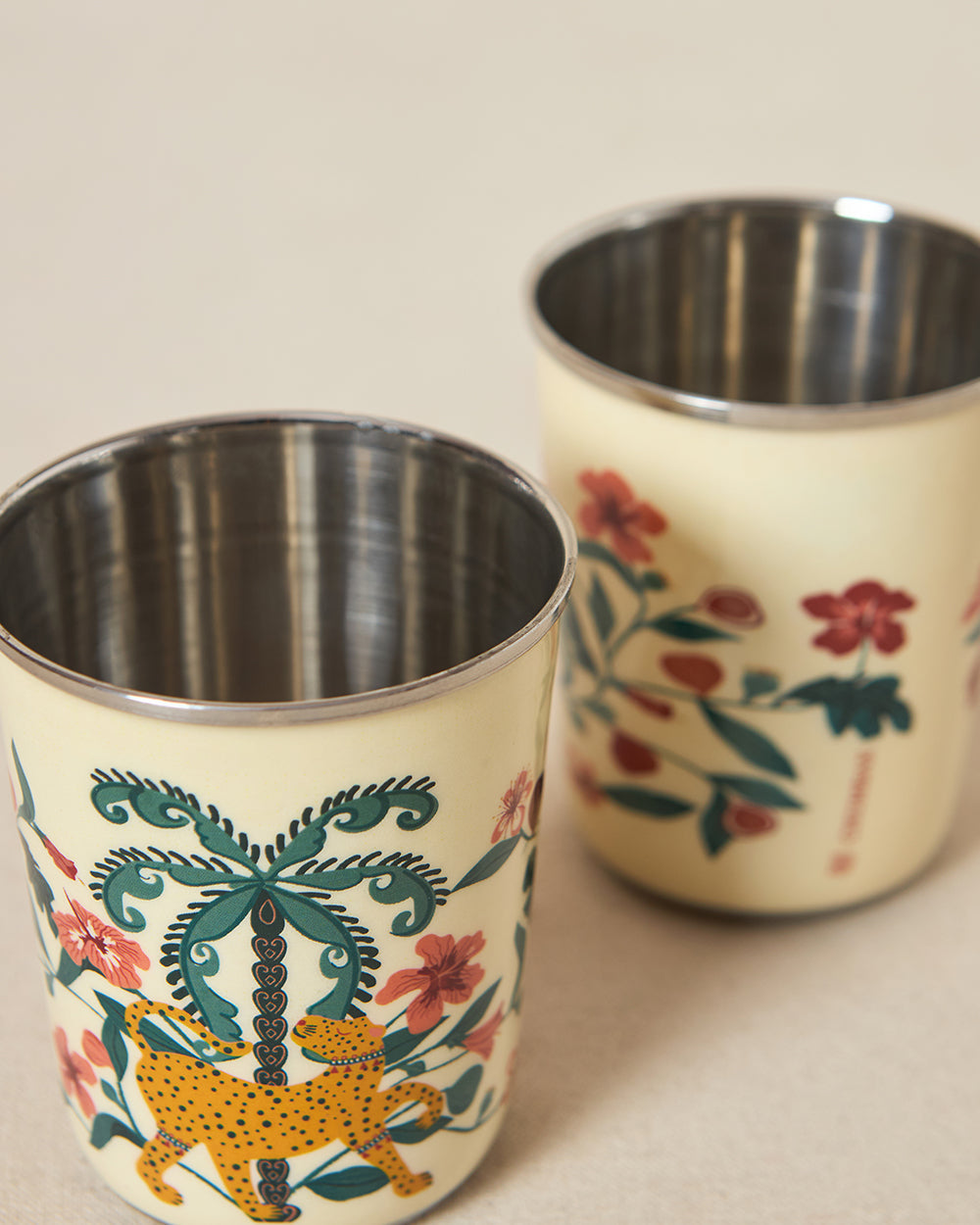 Wild Bloom Steel Tumblers - Set of 2, 220ml | Lost in Paradise