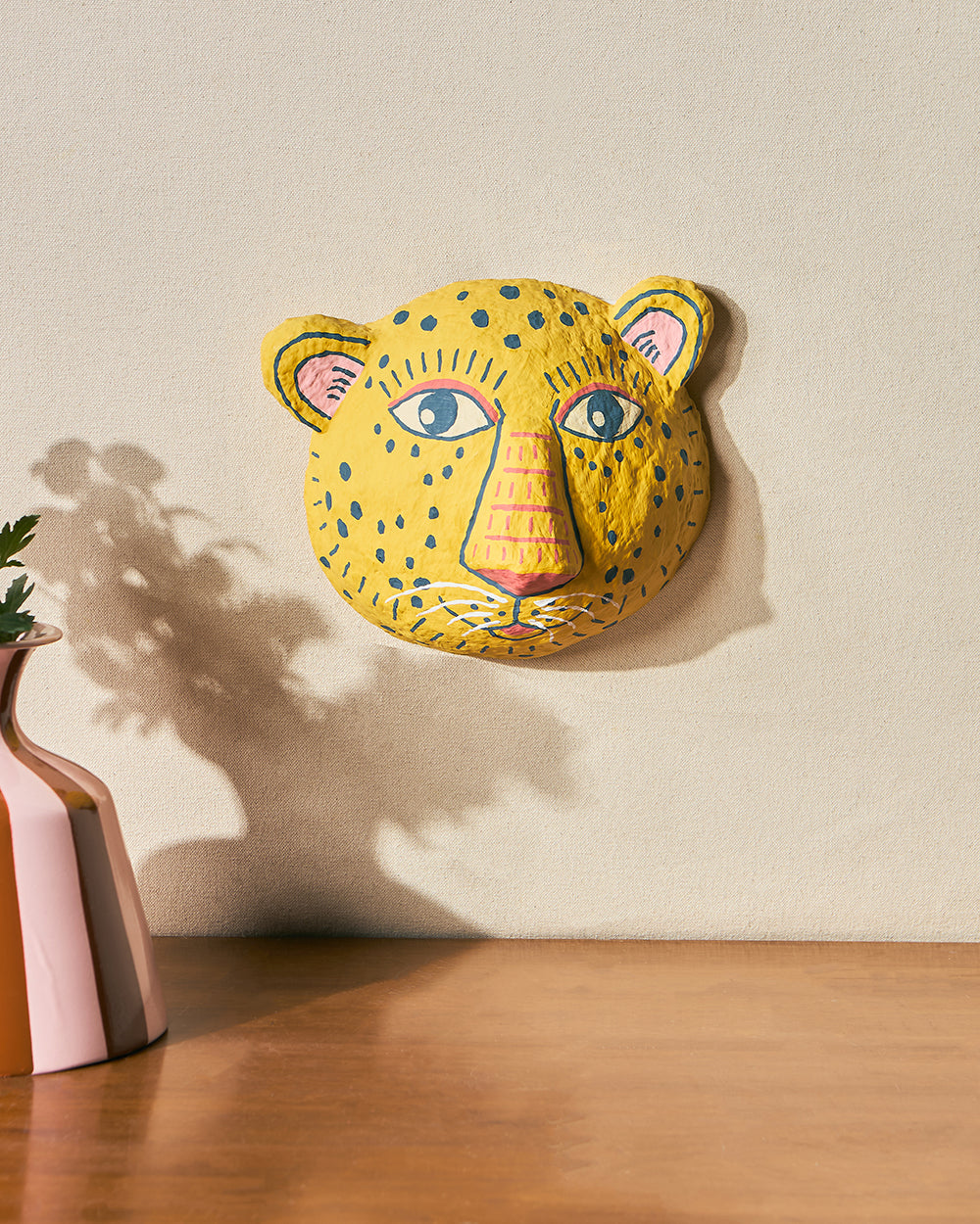 Leopard Mask Wall Décor, Paper Mache | Lost in Paradise