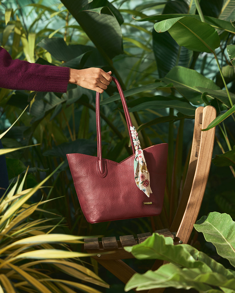 The Skies Tote & Sling Bag, Maroon | Lost In Paradise