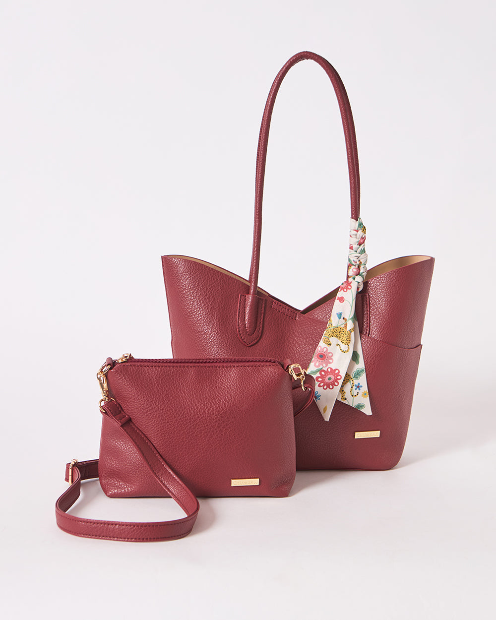 The Skies Tote & Sling Bag, Maroon | Lost In Paradise