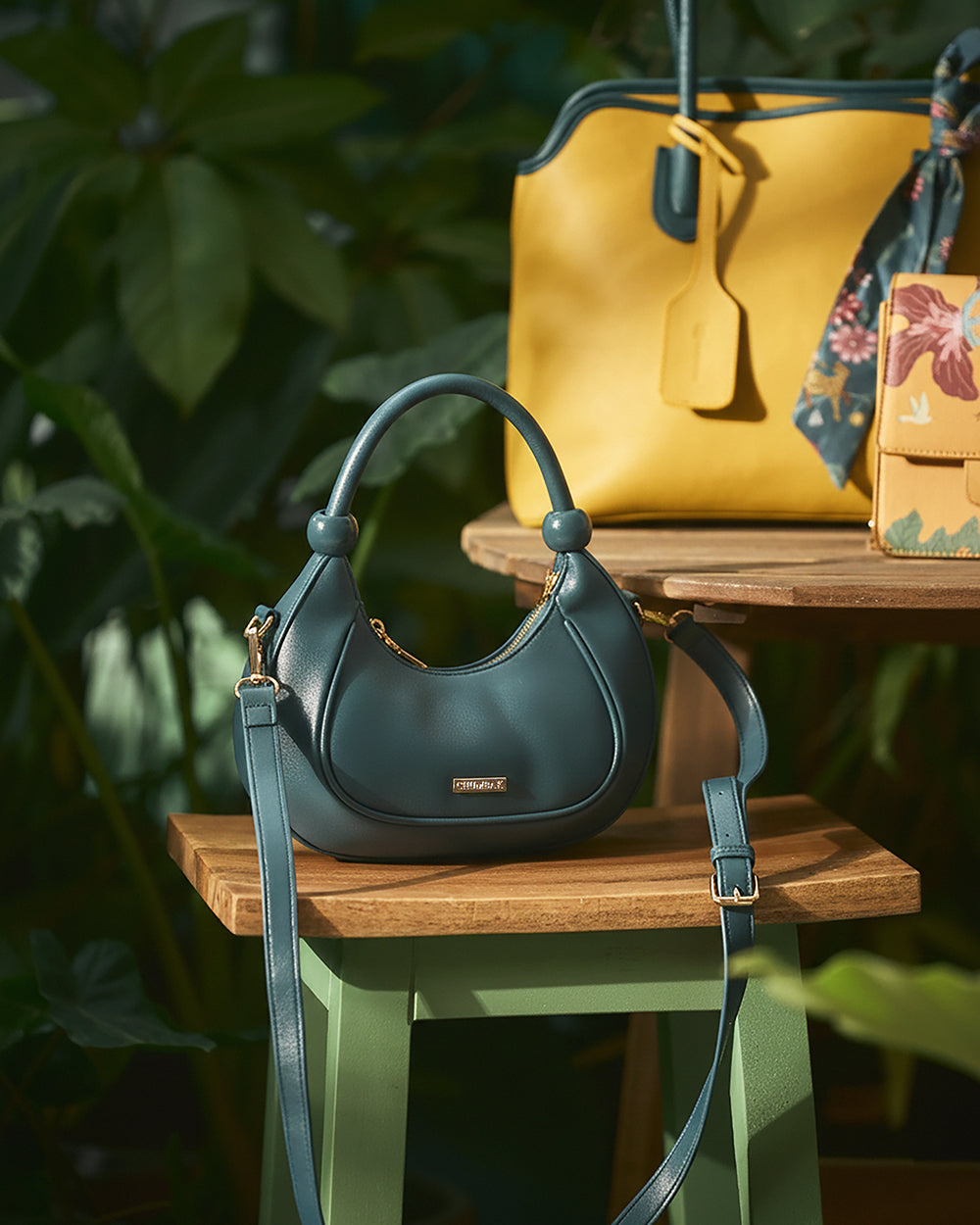 The Venice Crescent Handbag, Deep Teal | Lost In Paradise