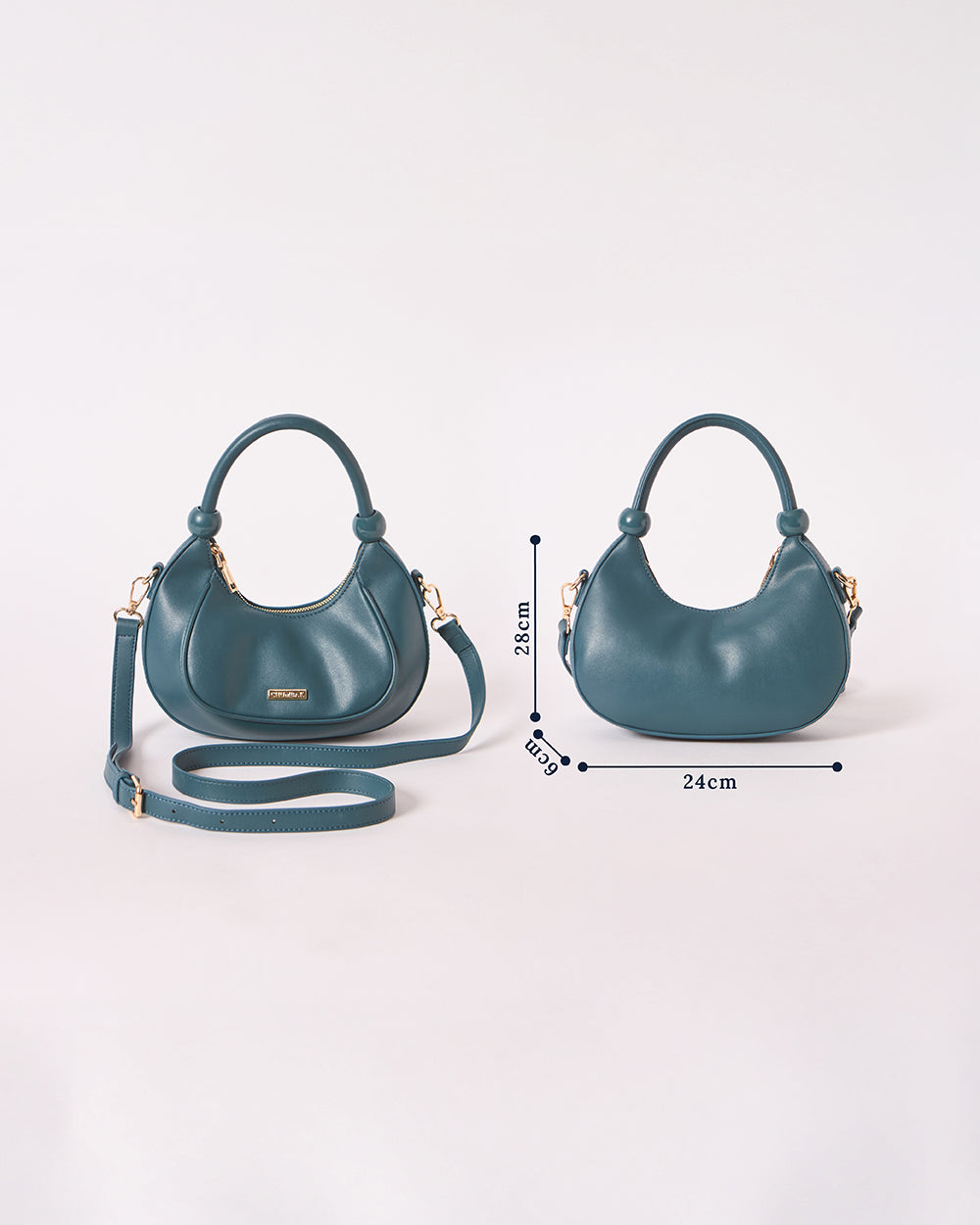 The Venice Crescent Handbag, Deep Teal | Lost In Paradise