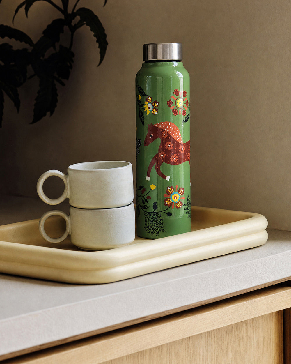 The Knight Steel Sipper - 900 ml, Handpainted | Forest Folklore