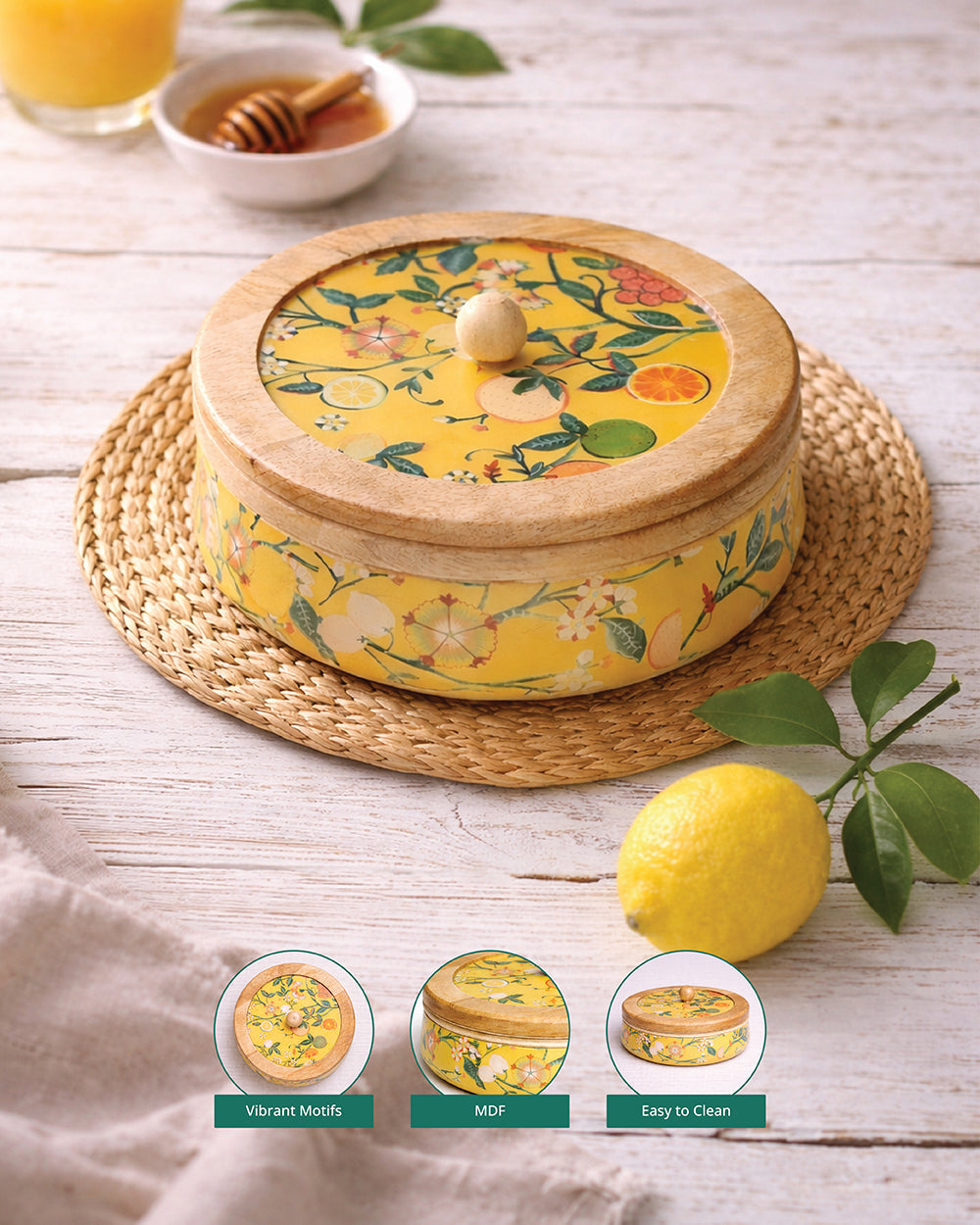 Limonata Wooden Roti Box | Citrus Zest