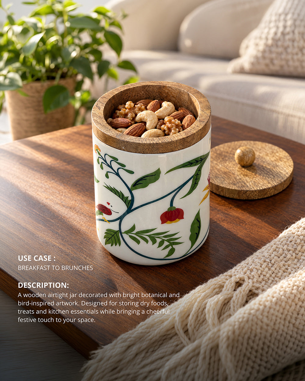 Guldasta Wooden Jar | Haveli Socials
