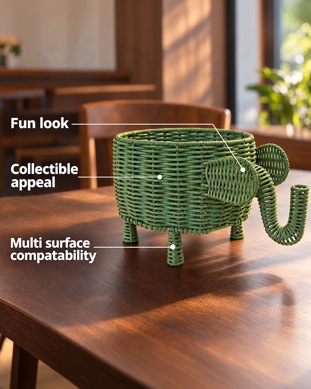 Tusker Tamasha Rattan Basket | Haveli Socials
