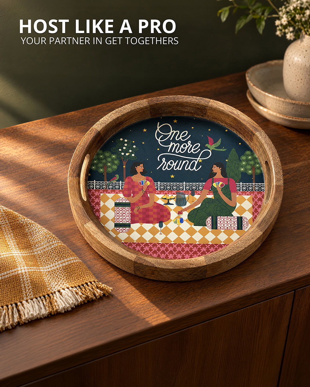 Golden Shaam Serving Tray | Haveli Socials