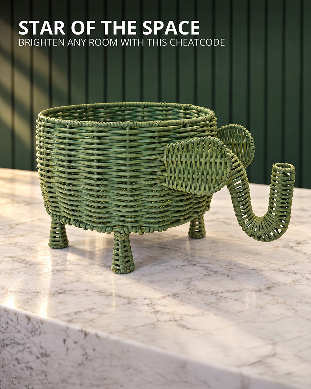 Tusker Tamasha Rattan Basket | Haveli Socials