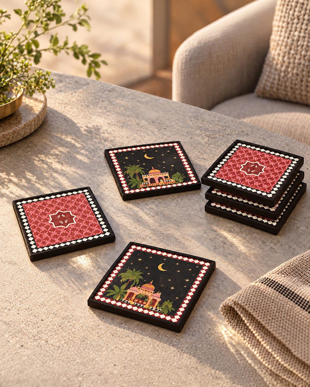 Tilla Coasters Set of 6 | Haveli Socials