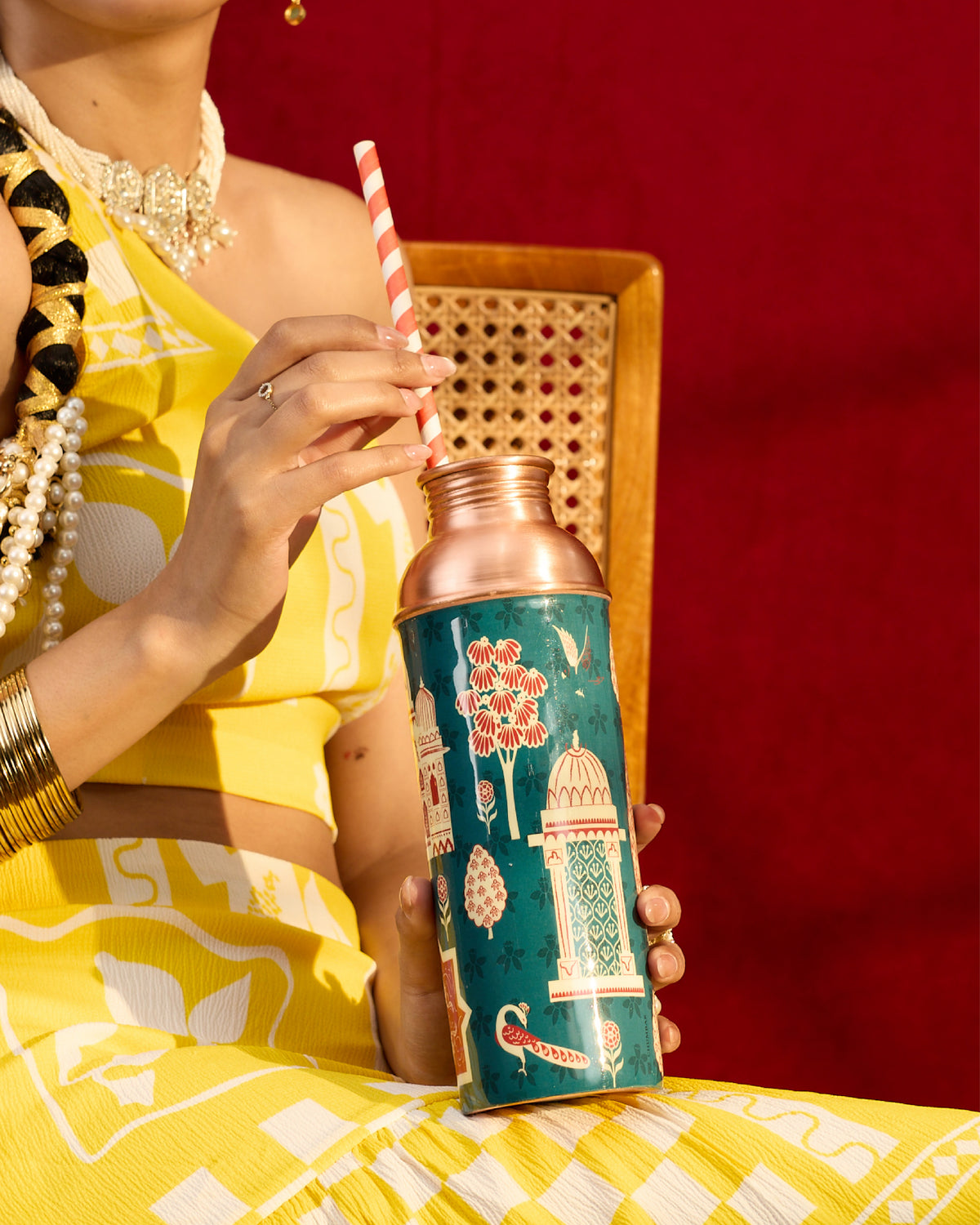 Tilla On The Go Copper Bottle | Haveli Socials