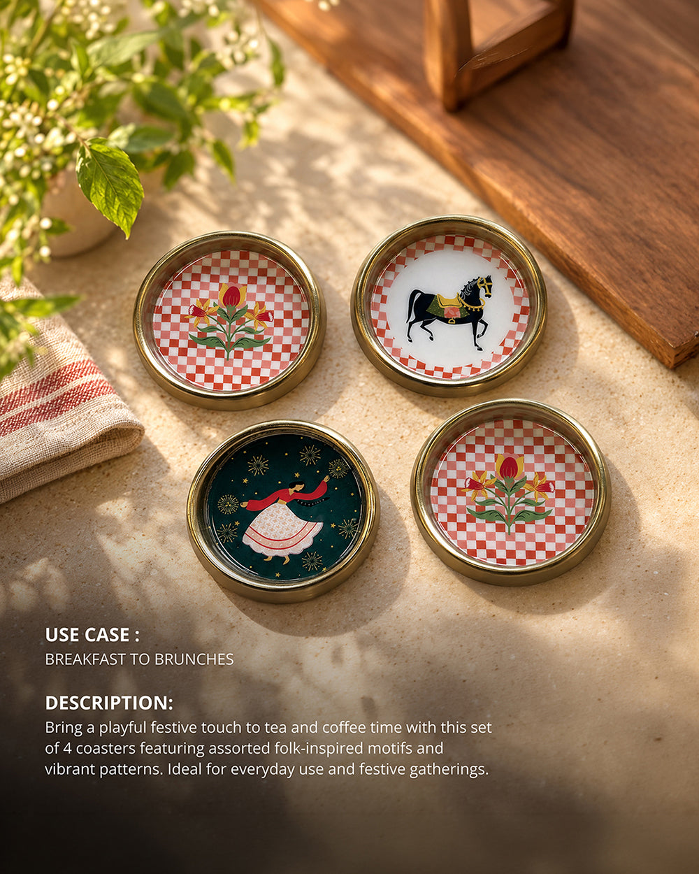 Charbhagh Coasters Set of 4 | Haveli Socials