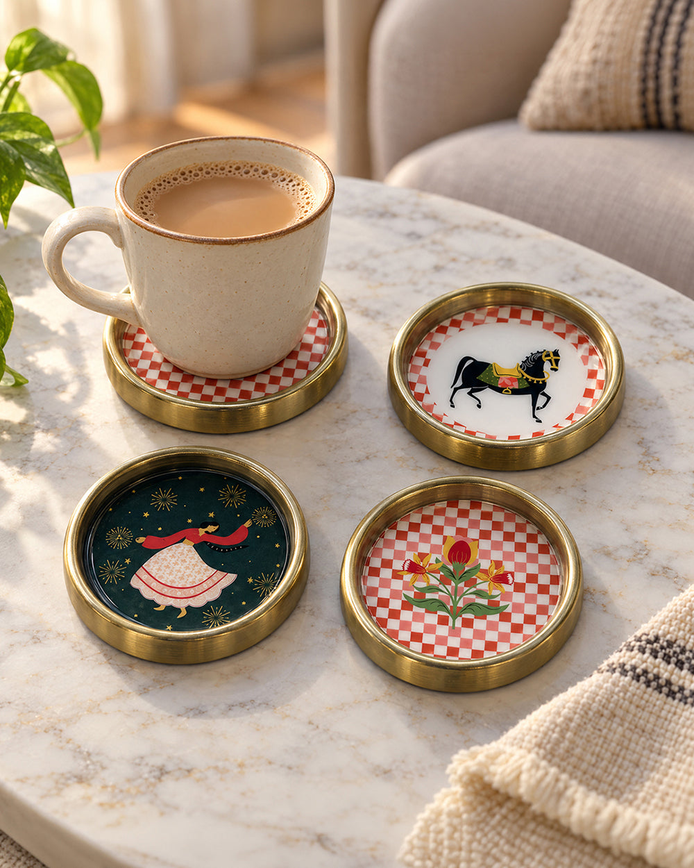 Charbhagh Coasters Set of 4 | Haveli Socials