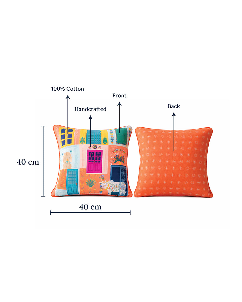 Haveli Windows Cushion| Citrus Zest