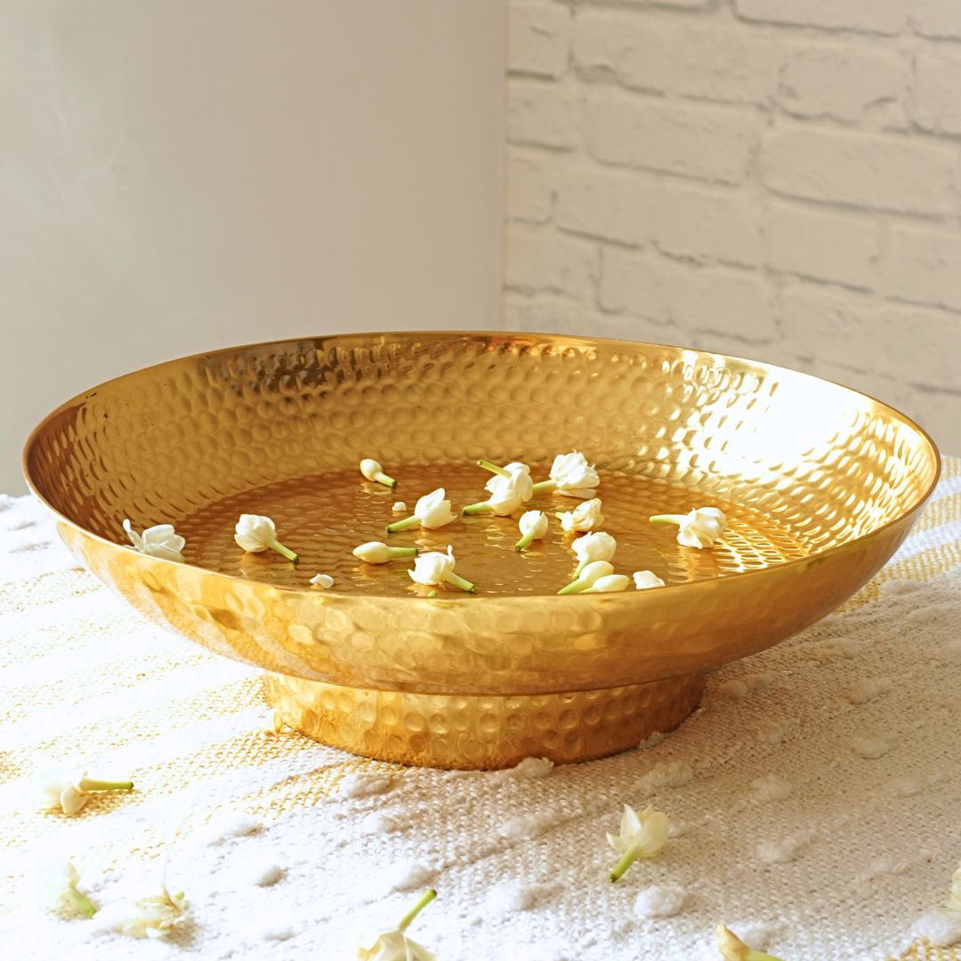 Hammered Gold Urli bowl