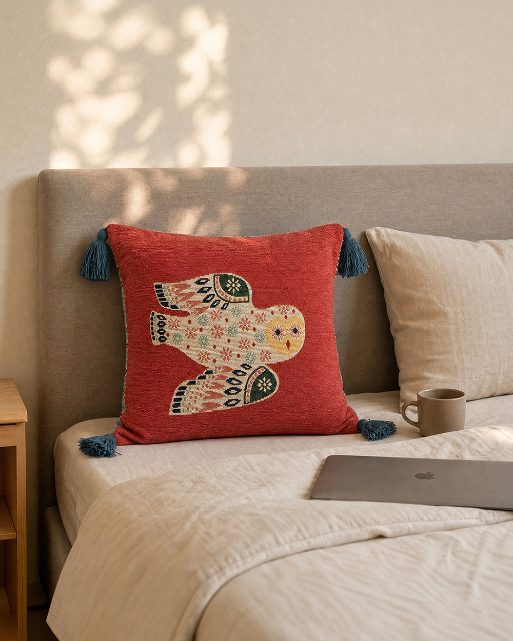 The  Wise Owl jacquard Cushion Cover | Forest Folklore