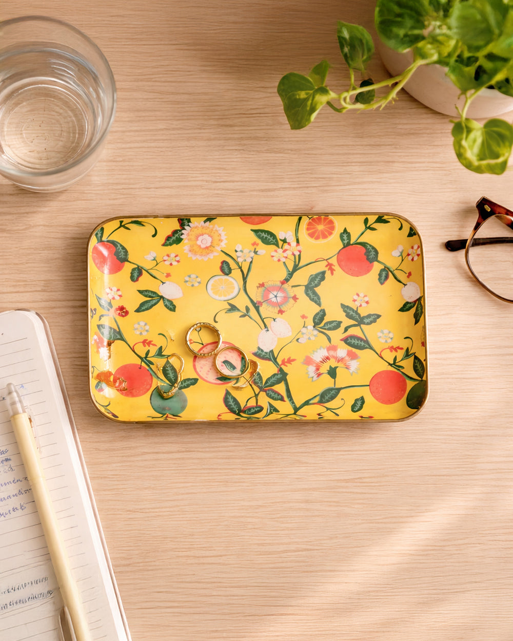 Bloom Trinket Tray (Large), 8 x 10cm  | Citrus Zest