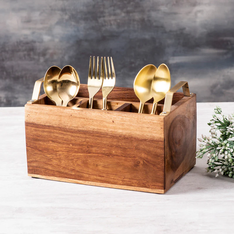 Classic Wooden Cutlery Organizer