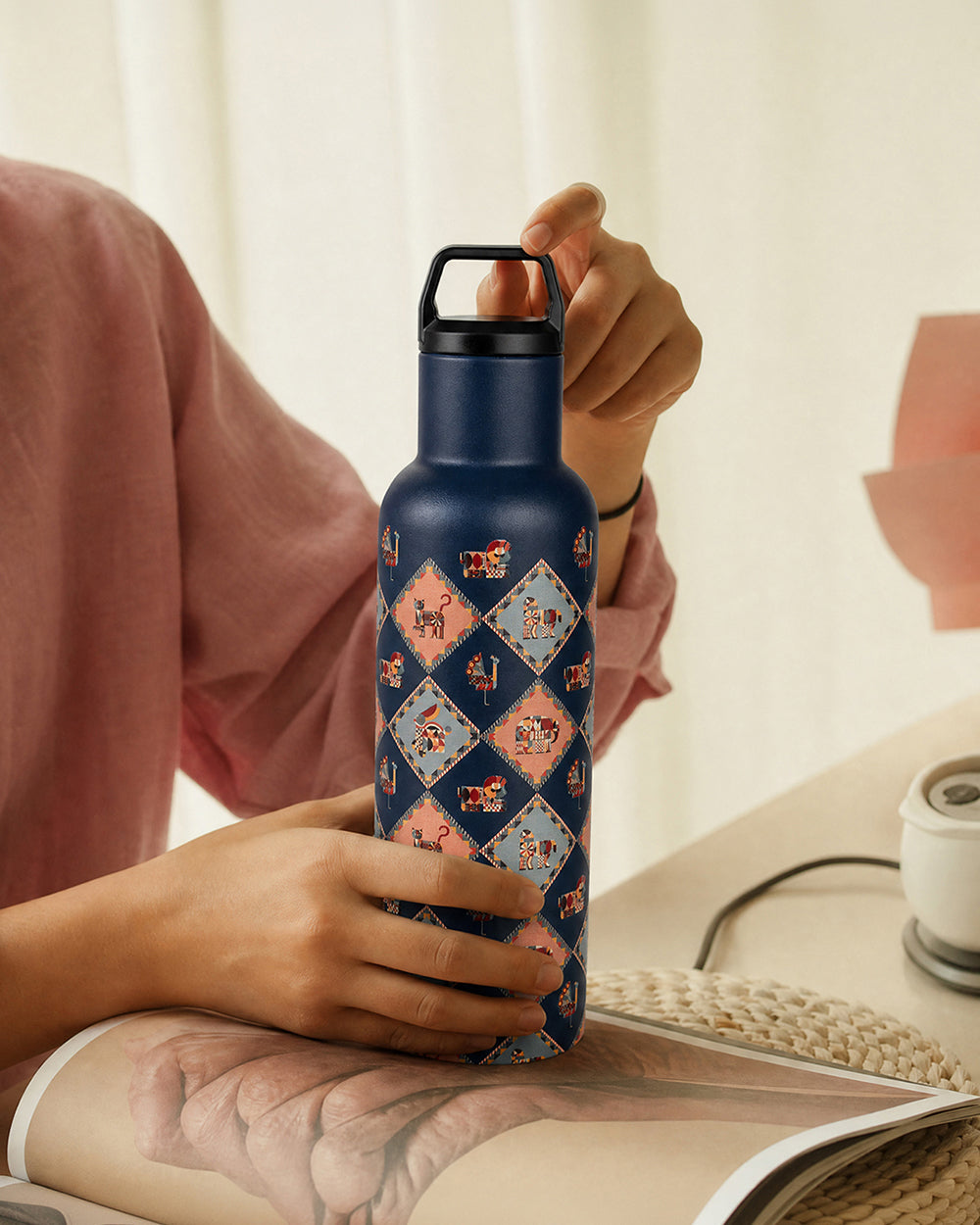 Jungle Jigsaw Insulated Steel Sipper - 900 ml | Forest Folklore