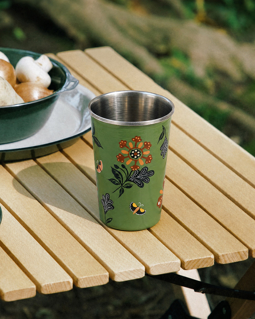 Bloom Steel Tumbler - 350 ml, Handpainted | Forest Folklore