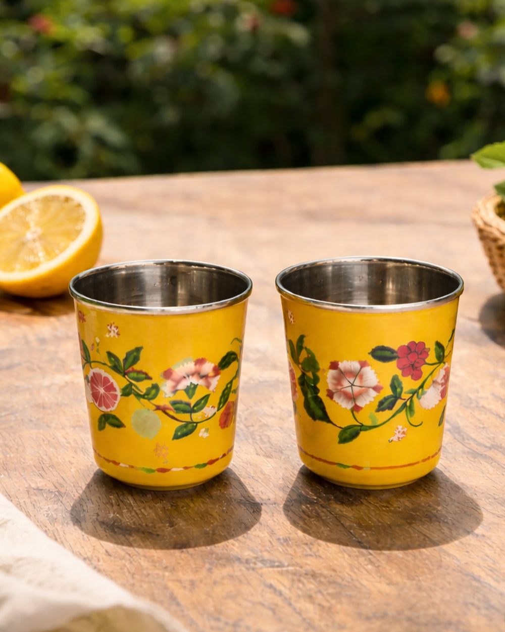 Limonata Steel Tumblers - Set of  2, 220 ml | Citrus Zest