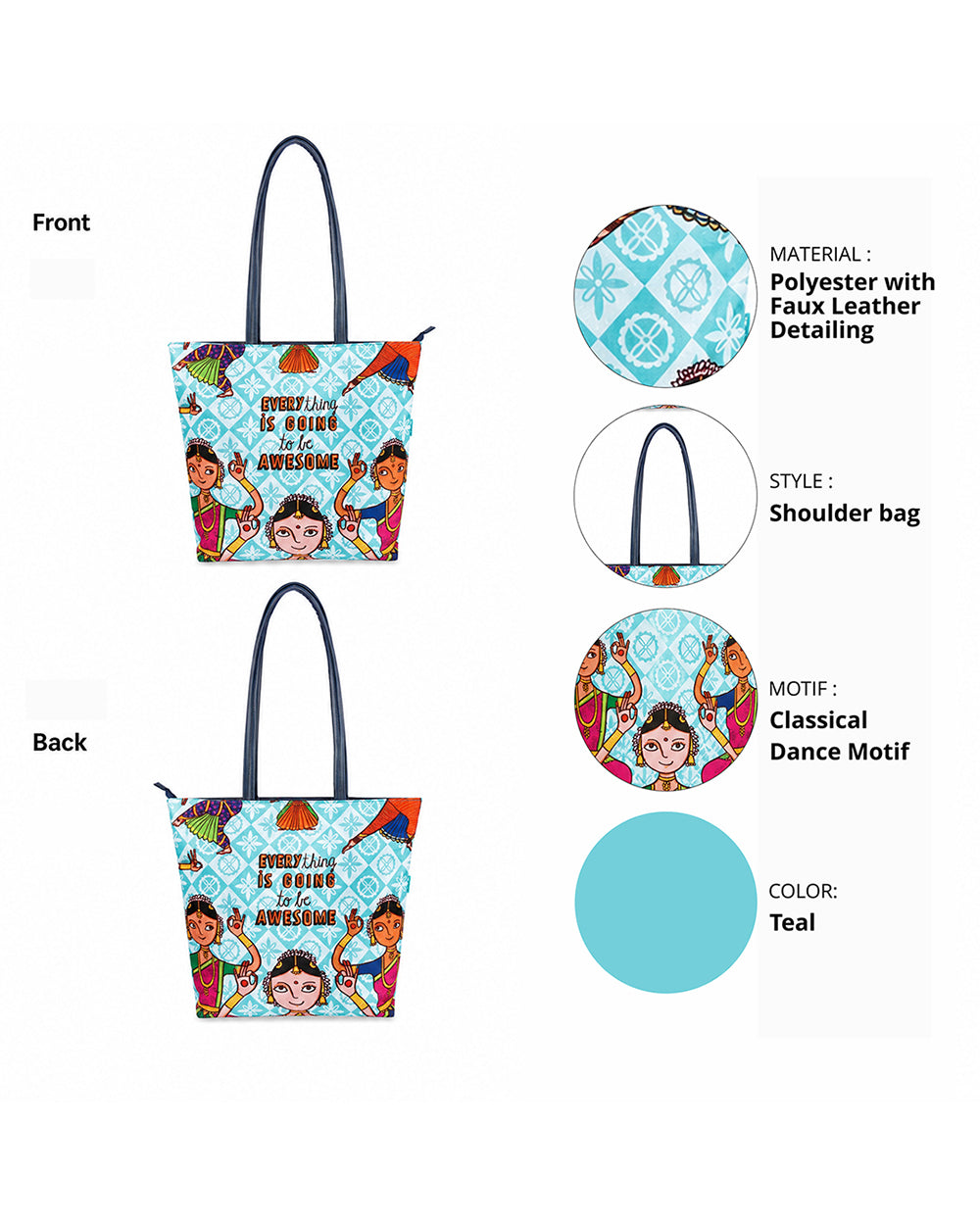 Dance Vibes Tote Bag - Teal