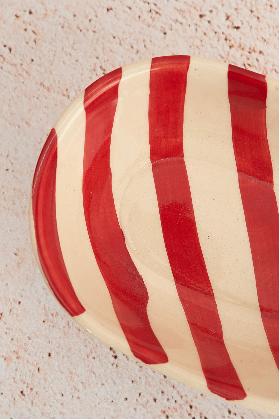 Retro Stripe Dish, Red