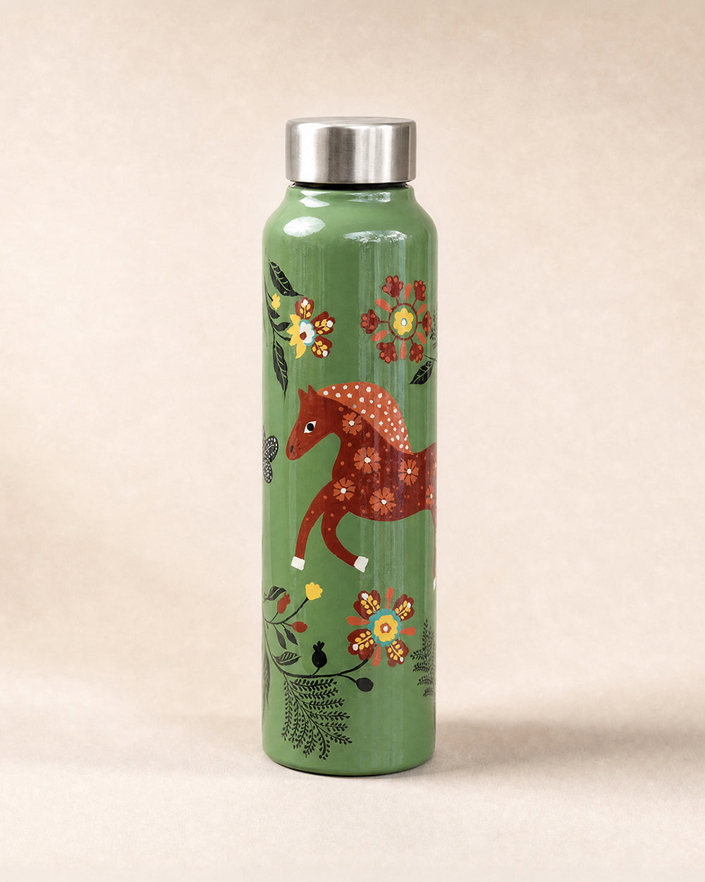 The Knight Steel Sipper - 900 ml, Handpainted | Forest Folklore