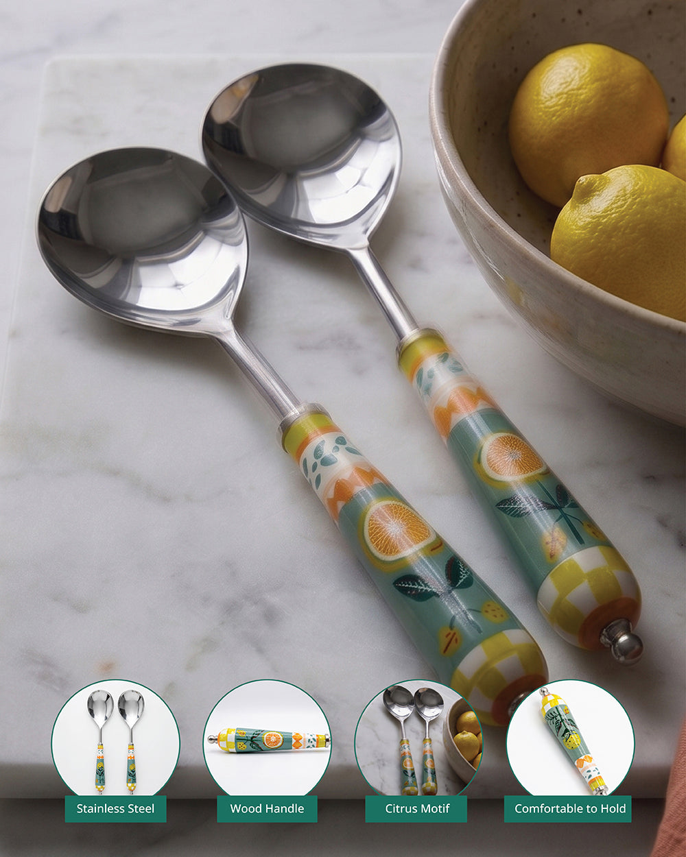 Florentine Cutlery, Set of 2 | Citrus Zest