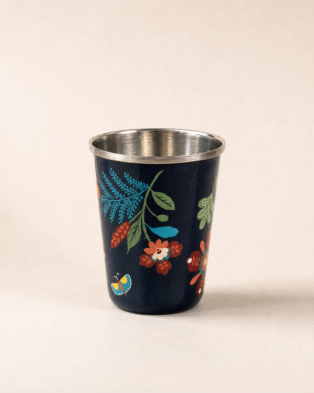 Bloom Steel Tumbler - 250 ml, Handpainted | Forest Folklore