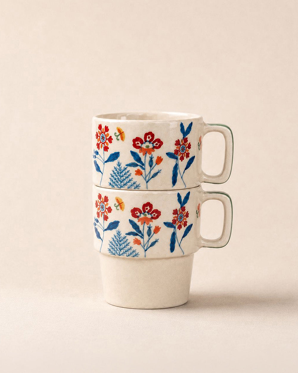 Wild Bloom Stacked Mug Set of 2 | Forest Folklore