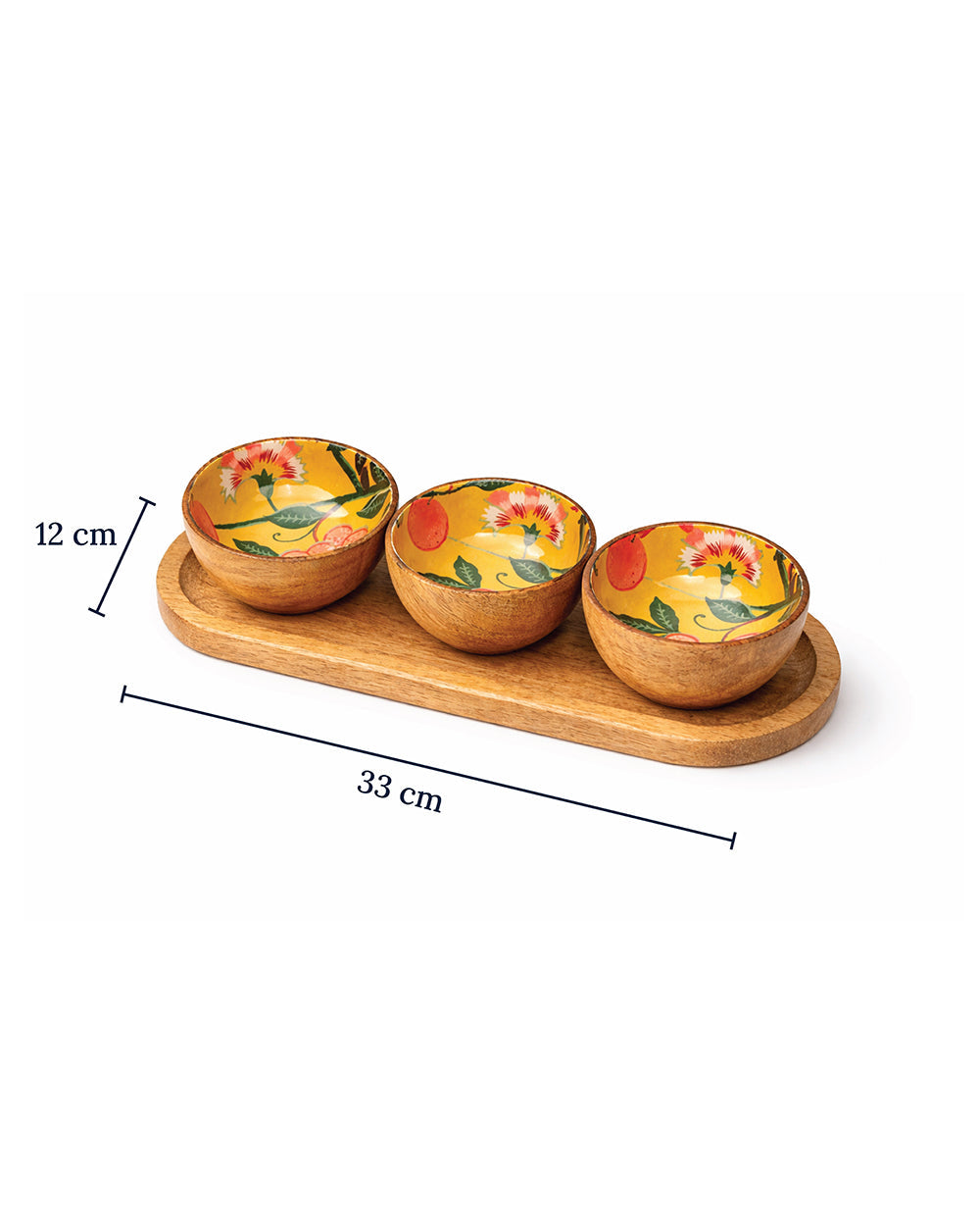 Limonata Trio Wooden Bowl Set | Citrus Zest
