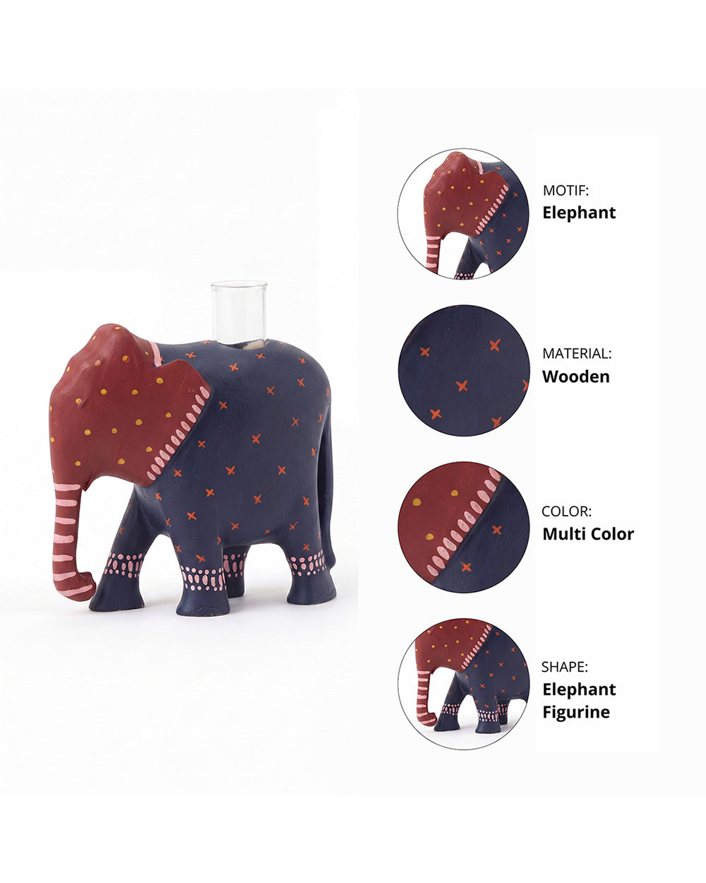 Folklore Elephant Wooden Figurine  | Forest Folklore