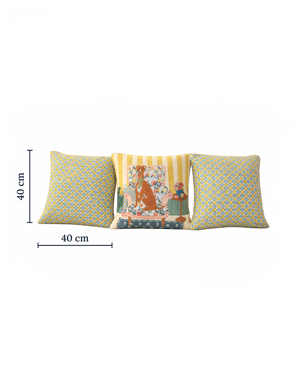 Florentine Hound Cushion, Set of 3| Citrus Zest