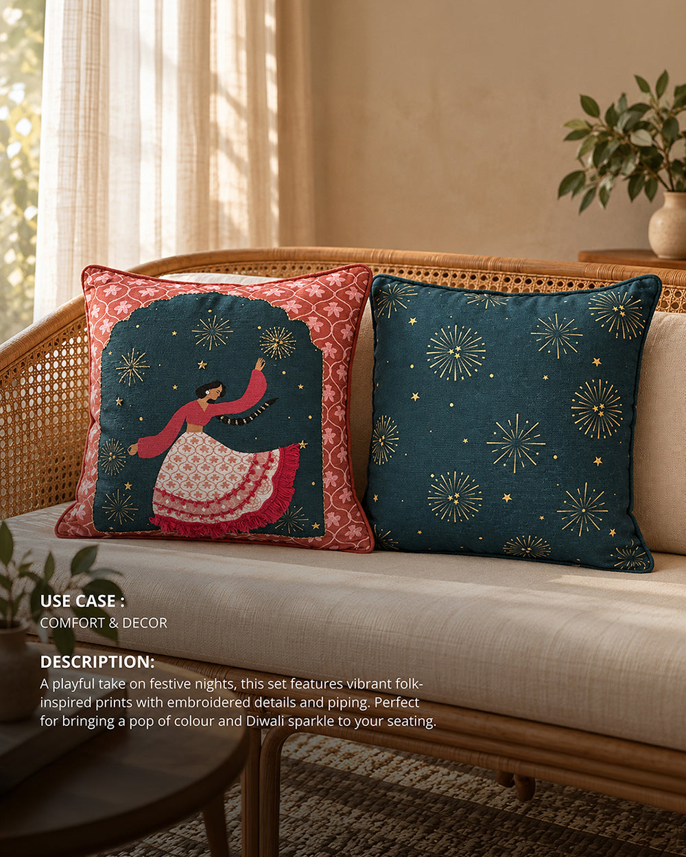 Pataka Cushion Covers Set of 2 | Haveli Socials