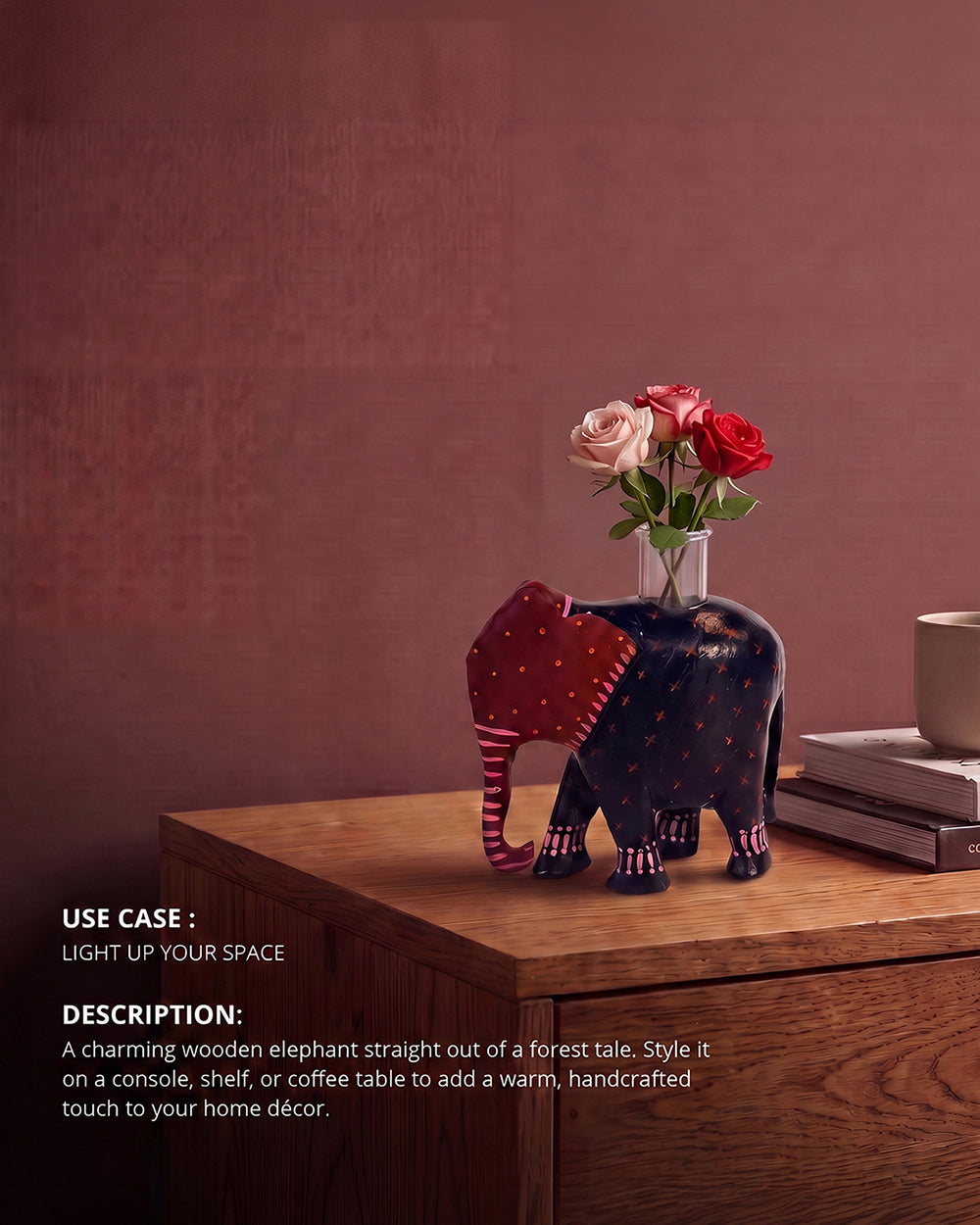 Folklore Elephant Wooden Figurine  | Forest Folklore