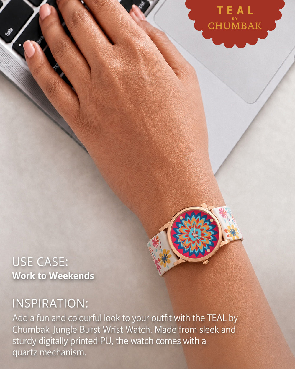 TEAL by Chumbak Jungle Burst Wrist Watch
