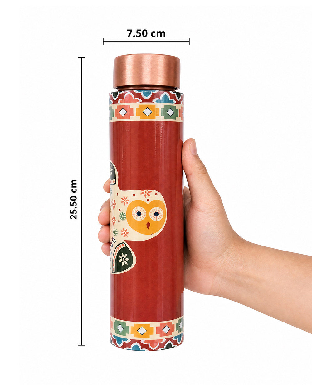 Wise Owl Copper Bottle - 900 ml | Forest Folklore
