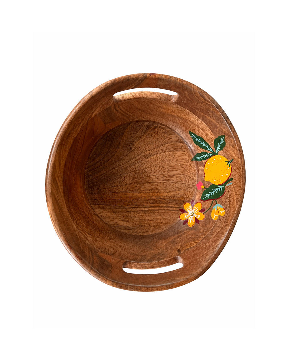 Florentine Wooden  Serving Bowl, 9"| Citrus Zest