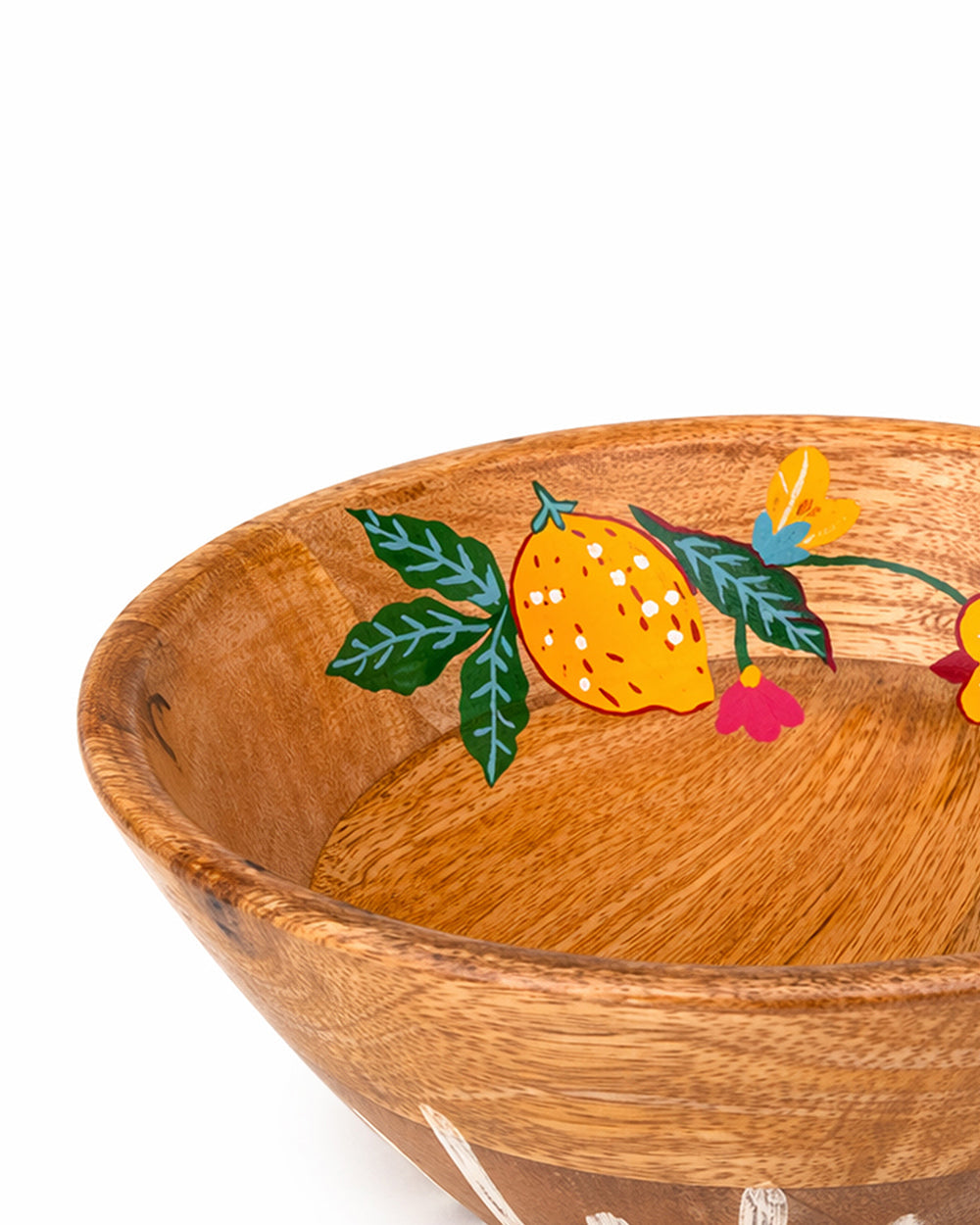 Florentine Wooden Salad Bowl ( Small), 8"| Citrus Zest