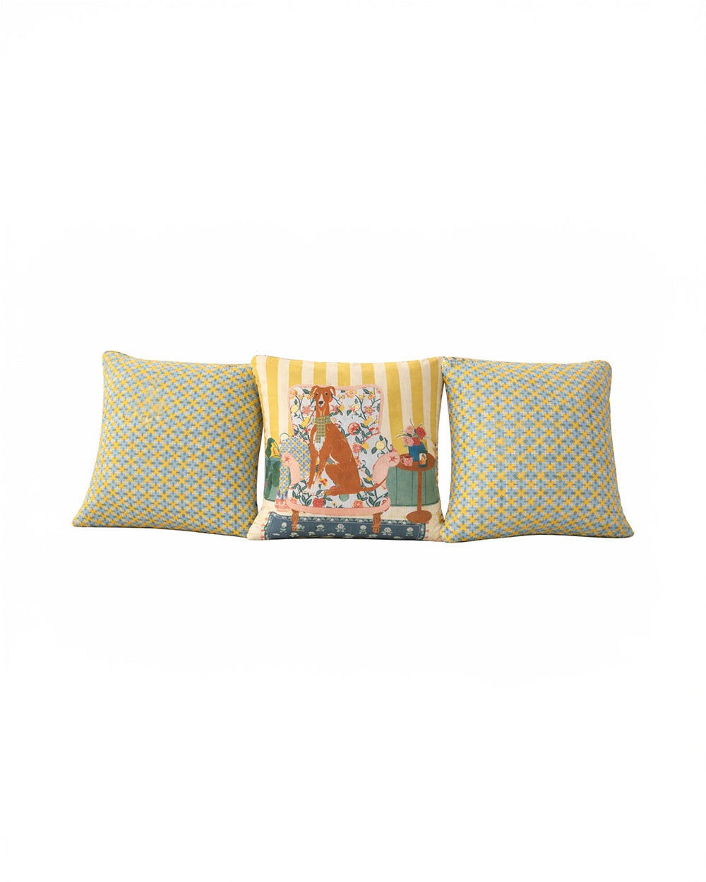 Florentine Hound Cushion, Set of 3| Citrus Zest