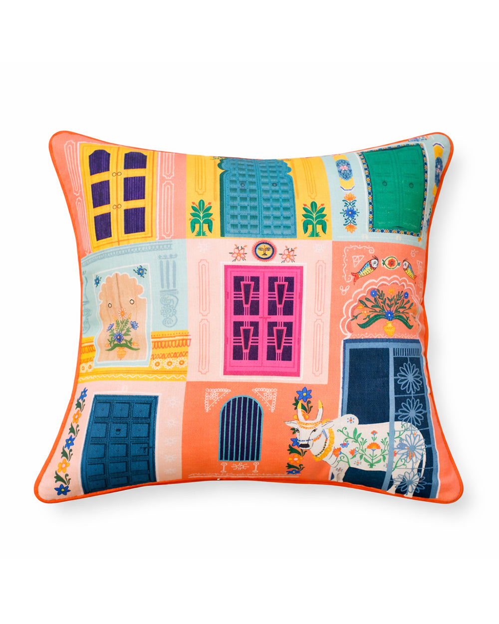 Haveli Windows Cushion| Citrus Zest