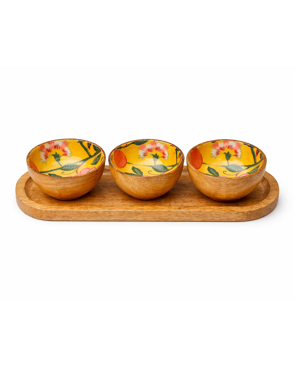 Limonata Trio Wooden Bowl Set | Citrus Zest