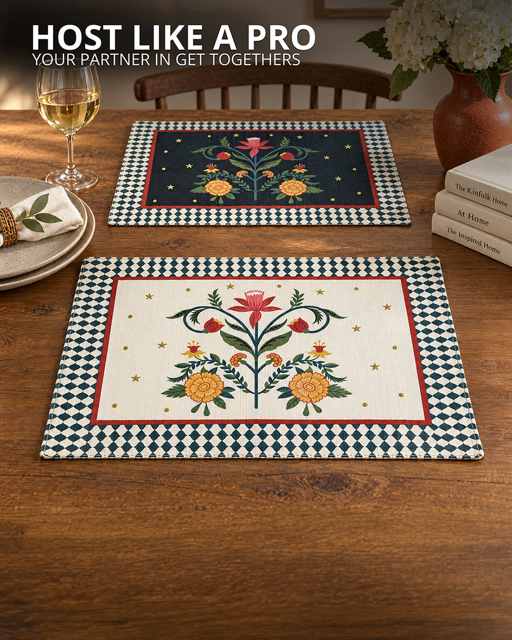 Guldasta & Gossip Placemats Set of 2 | Haveli Socials