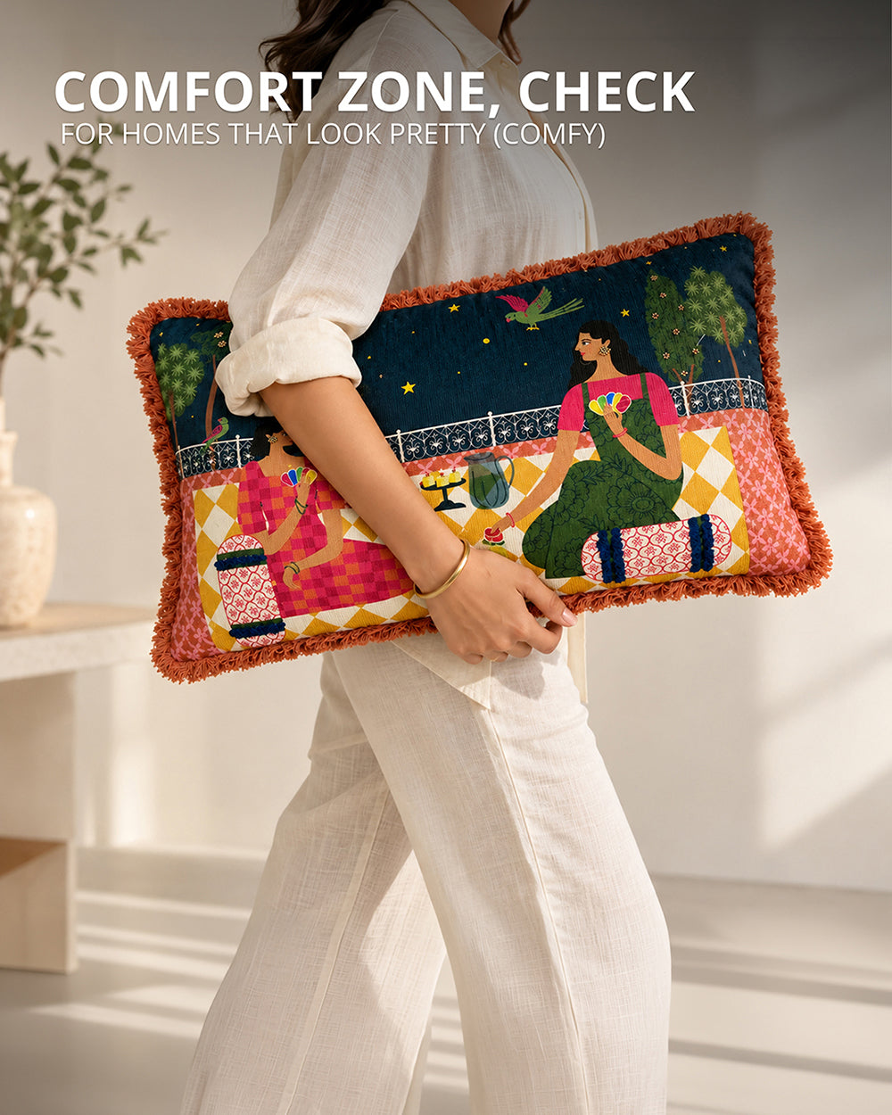Golden Shaam Cushion Cover | Haveli Socials