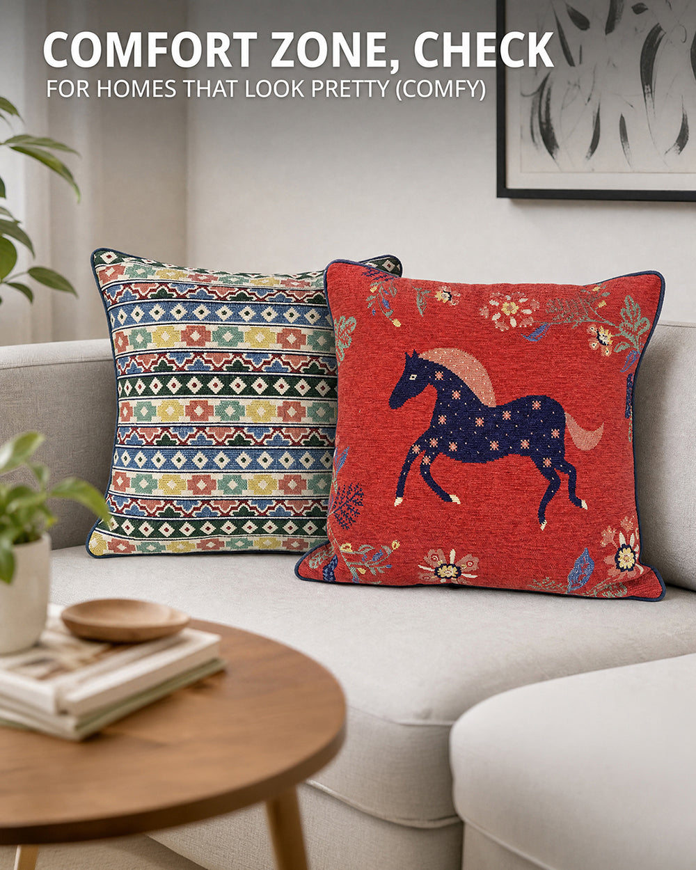 Galloping Grove Jacquard Cushion Cover - Set of 2 | Forest Folklore