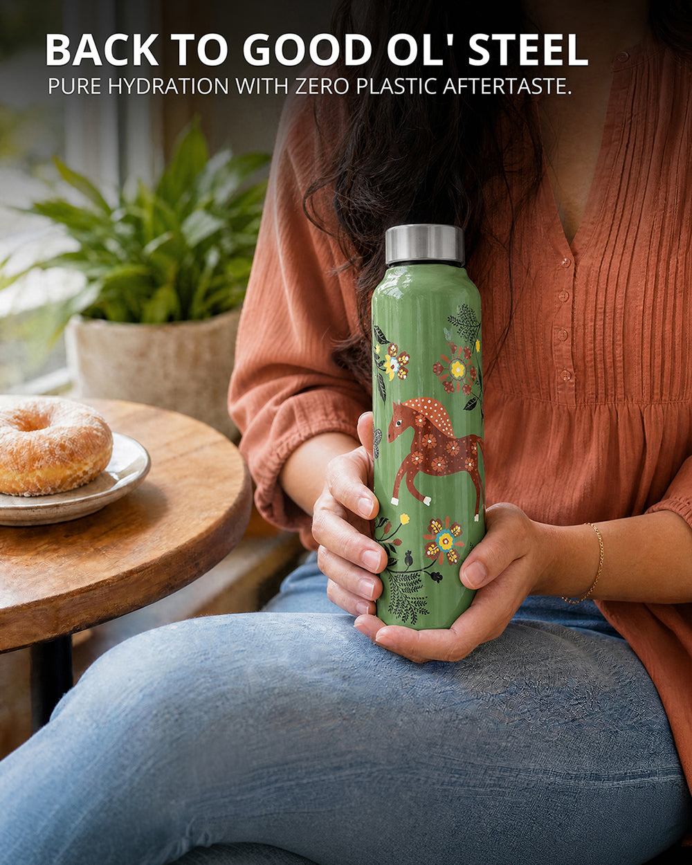 The Knight Steel Sipper - 900 ml, Handpainted | Forest Folklore