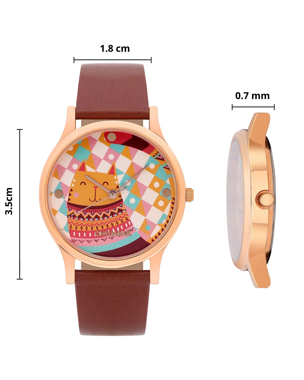 Chumbak TEAL by Chumbak Aztec Cats Wrist Watch