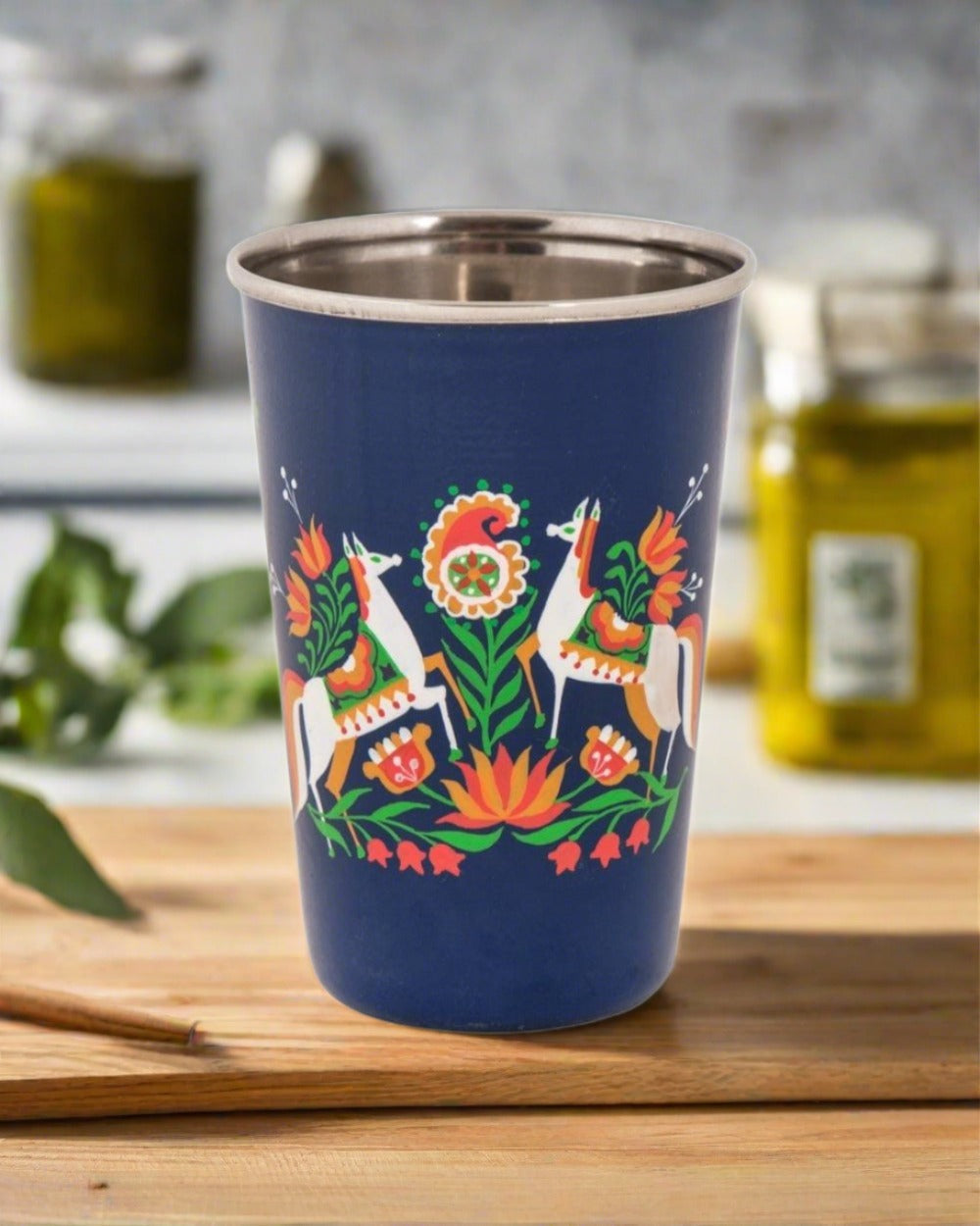 Chumbak Boho Horses Steel Tumbler - Large